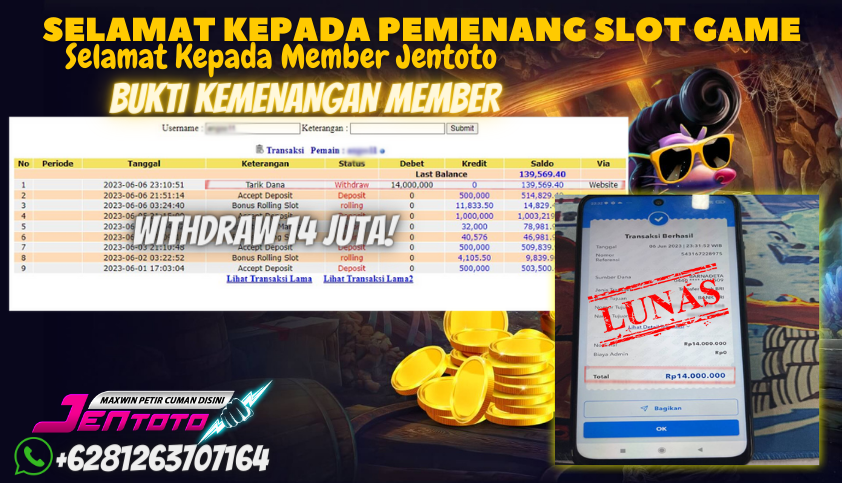 Bukti JP Slot Pragmatic Play Jentoto - Thor Megaways