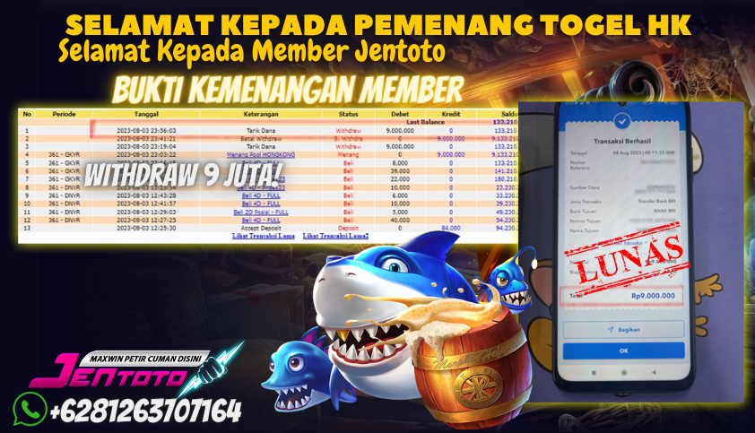 Bukti JP Togel Online Jentoto - Togel Hongkong